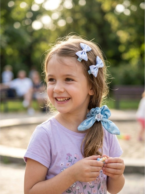 Lote de 2 pinzas para el pelo con coletero Frozen Disney - Kiabi Lote de 2 pinzas para el pelo con coletero Frozen Disney - Kiabi