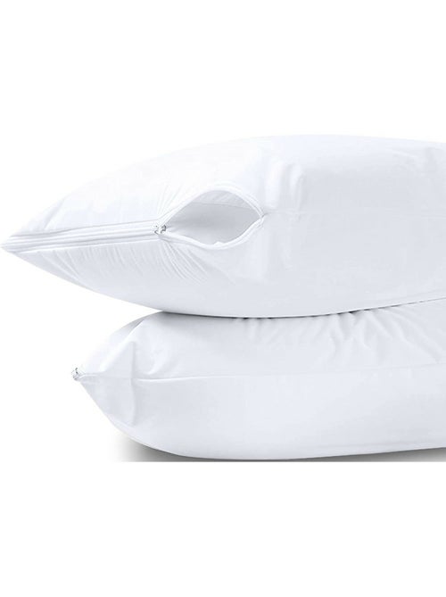 Lote de 2 protectores de almohada — rizo impermeable antiácaros con cremallera - Kiabi Lote de 2 protectores de almohada — rizo impermeable antiácaros con cremallera - Kiabi