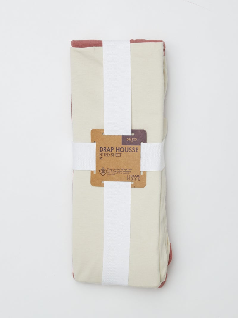 Lote de 2 sábanas bajeras - 60 x 120 cm BLANCO - Kiabi