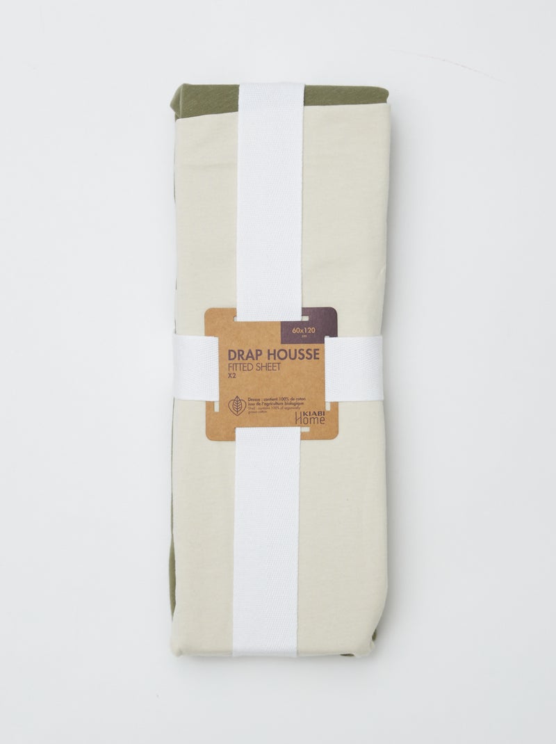 Lote de 2 sábanas bajeras - 60 x 120 cm BLANCO - Kiabi