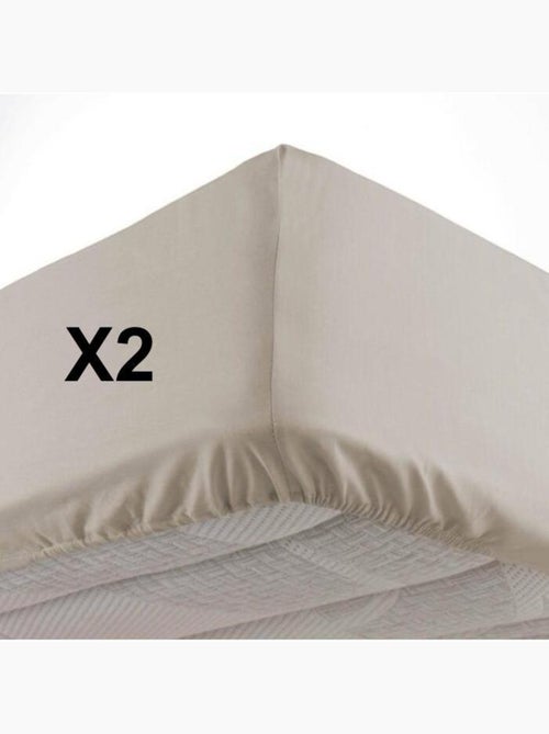 Lote de 2 sábanas bajeras bolsillo 30 cm 2 personas microfibra oscar - Kiabi Lote de 2 sábanas bajeras bolsillo 30 cm 2 personas microfibra oscar - Kiabi