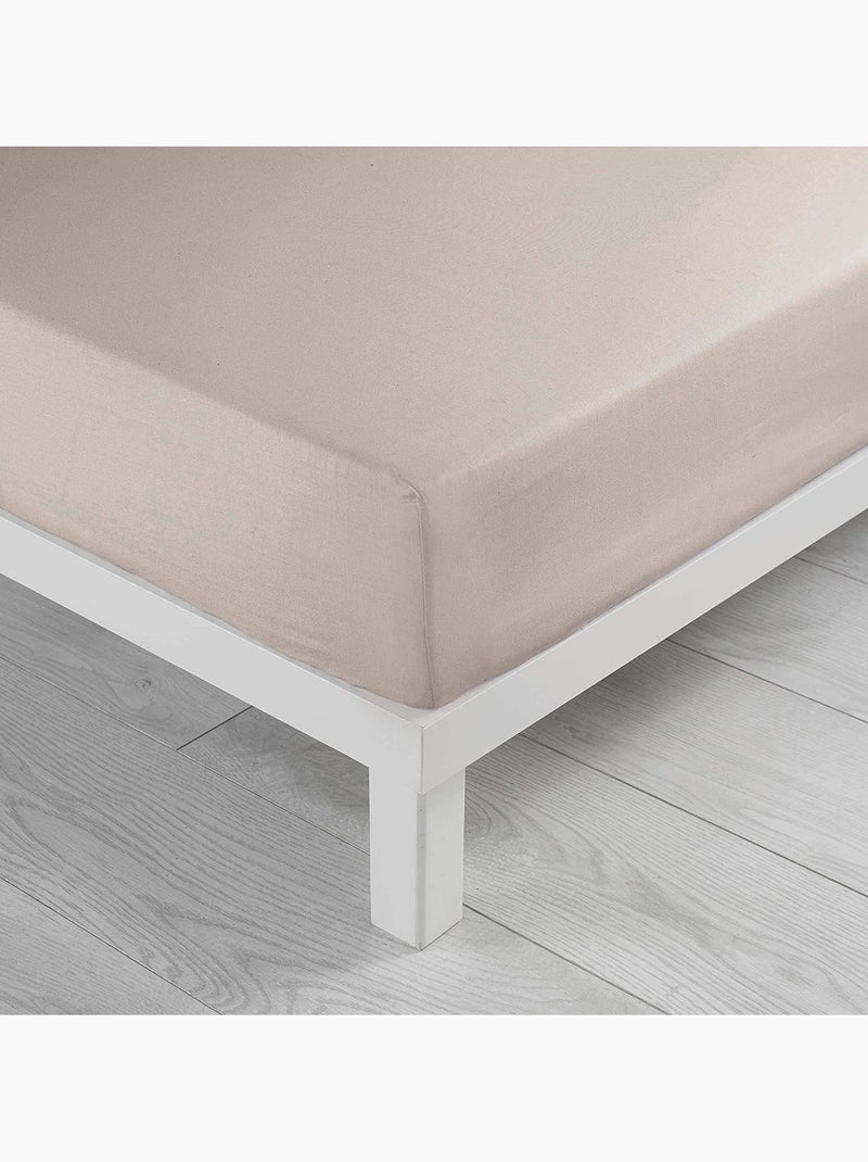 Lote de 2 sábanas bajeras bolsillo 30 cm 2 personas microfibra oscar Beige natural - Kiabi