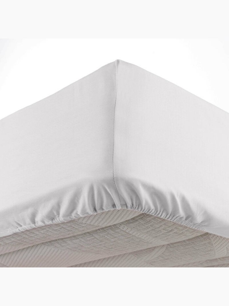 Lote de 2 sábanas bajeras bolsillo 30 cm 2 personas microfibra oscar Blanco - Kiabi