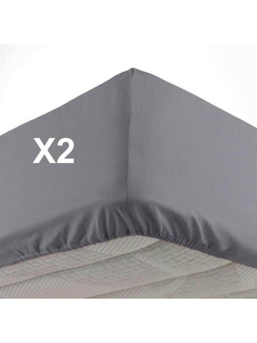 Lote de 2 sábanas bajeras bolsillo 30 cm 2 personas microfibra oscar - Kiabi Lote de 2 sábanas bajeras bolsillo 30 cm 2 personas microfibra oscar - Kiabi