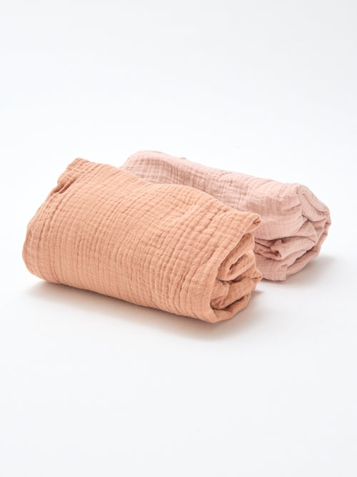 Lote de 2 sábanas bajeras de gasa suave - Kiabi