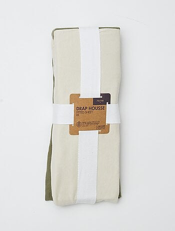 Lote de 2 sábanas bajeras para bebé (70x140) de punto - Kiabi Home