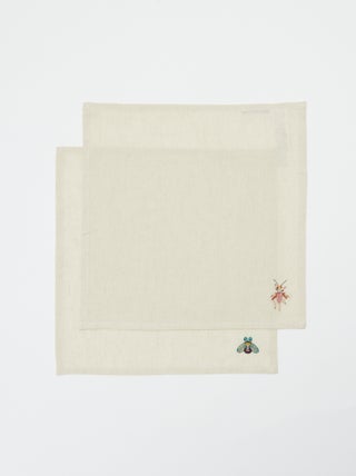 Lote de 2 servilletas bordadas (40x40 cm) - Kiabi Home