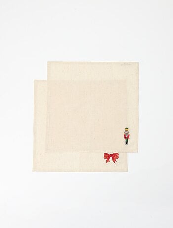 Lote de 2 servilletas de mesa navideñas