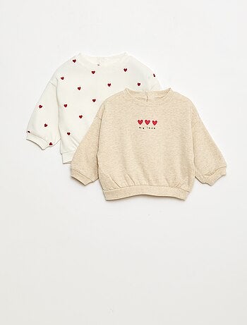 Lote de 2 sudaderas, 1 lisa y otra estampada