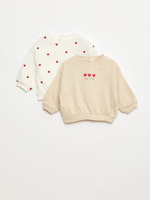 Lote de 2 sudaderas, 1 lisa y otra estampada - Kiabi