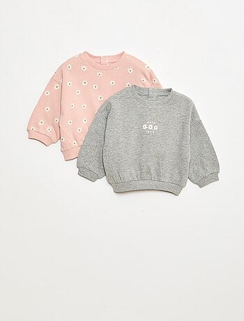 Lote de 2 sudaderas, 1 lisa y otra estampada