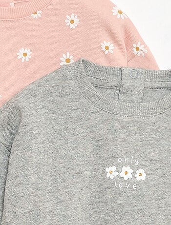 Lote de 2 sudaderas, 1 lisa y otra estampada