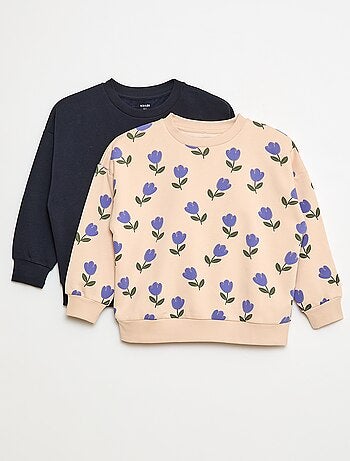 Lote de 2 sudaderas estampadas de algodón