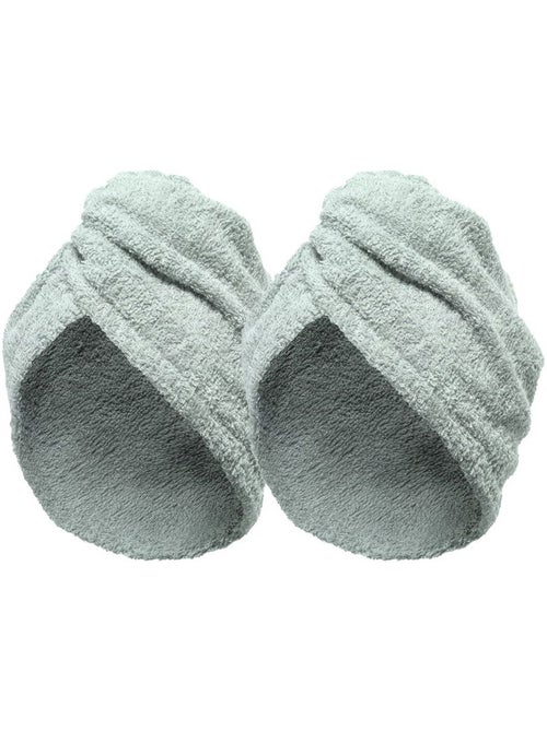 Lote de 2 toallas de algodón para el cabello - Kiabi Lote de 2 toallas de algodón para el cabello - Kiabi