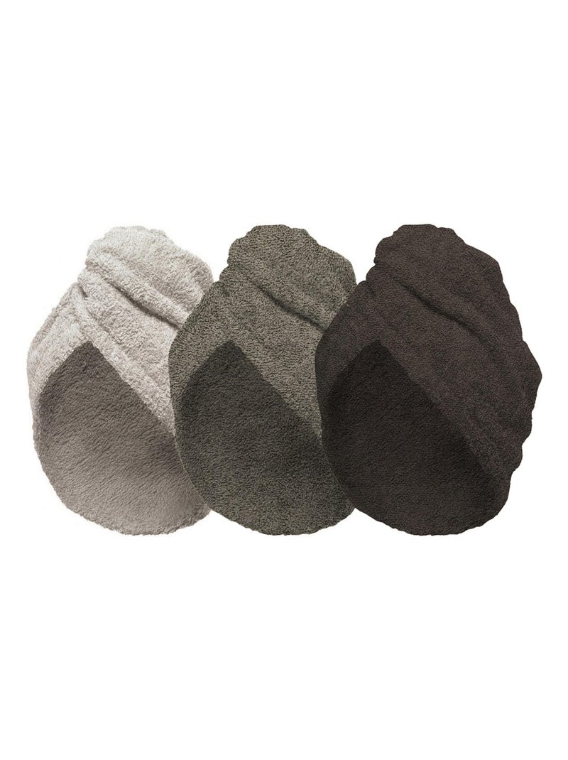Lote de 2 toallas de algodón para el cabello Marrón - Kiabi