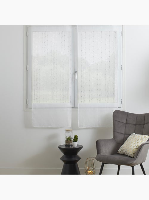 Lote de 2 visillos blancos anissa 60x120cm - Kiabi Lote de 2 visillos blancos anissa 60x120cm - Kiabi