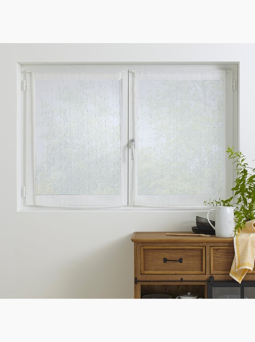 Lote de 2 visillos blancos anissa 60x90cm - Kiabi Lote de 2 visillos blancos anissa 60x90cm - Kiabi