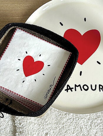 Lote de 20 servilletas de papel corazón