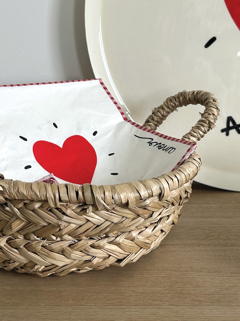 Lote de 20 servilletas de papel corazón Rojo - Kiabi