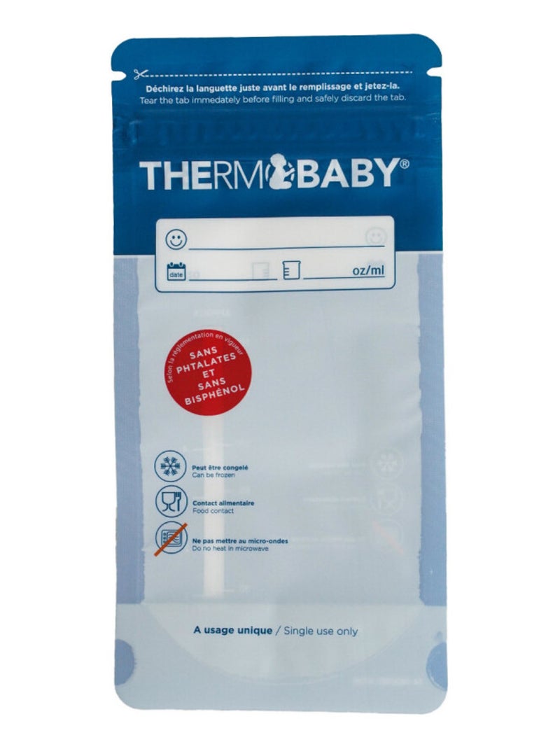 Lote de 25 bolsitas de conservación de leche materna Thermobaby preesterilizadas de 180 ml Blanco - Kiabi