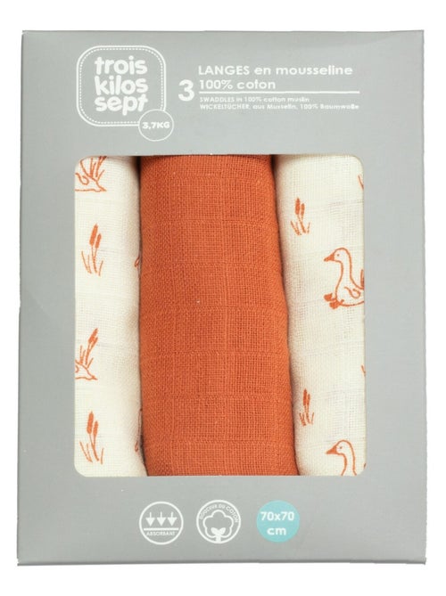Lote de 3 arrullos 70x70 - Kiabi