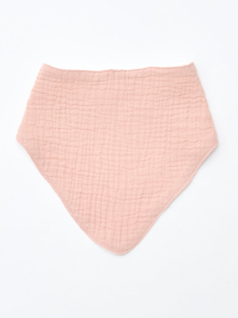 Lote de 3 baberos para recién nacido en algodón Rosa - Kiabi