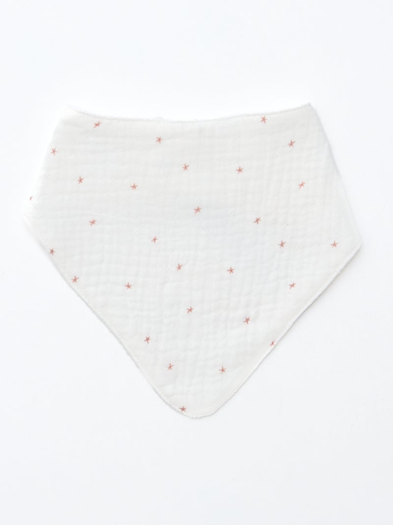 Lote de 3 baberos para recién nacido en algodón Rosa - Kiabi