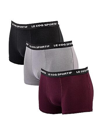 Lote de 3 boxers burdeos para hombre Le Coq Sportif Boxer