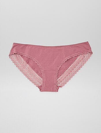 Lote de 3 braguitas algodón encaje