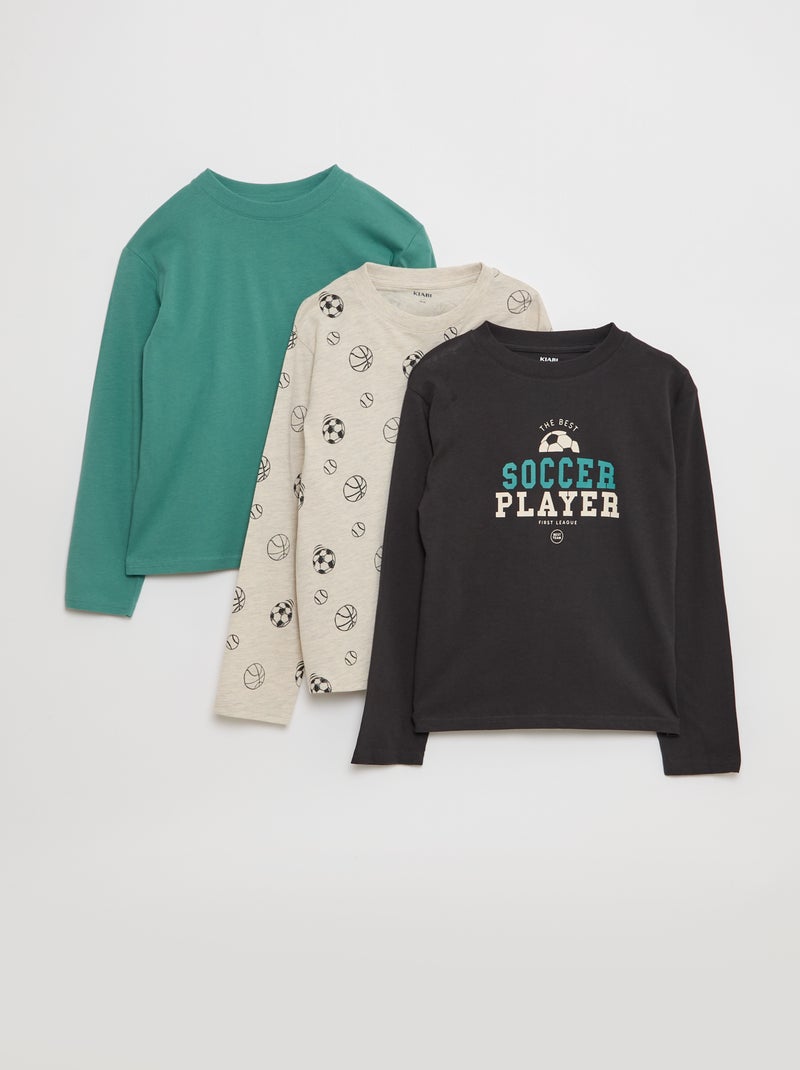 Lote de 3 camisetas estampadas Azul - Kiabi
