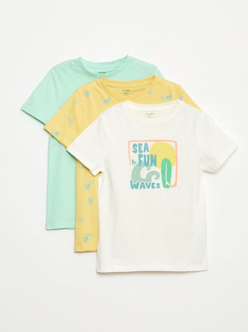 Lote de 3 camisetas estilo 'surf' - Kiabi