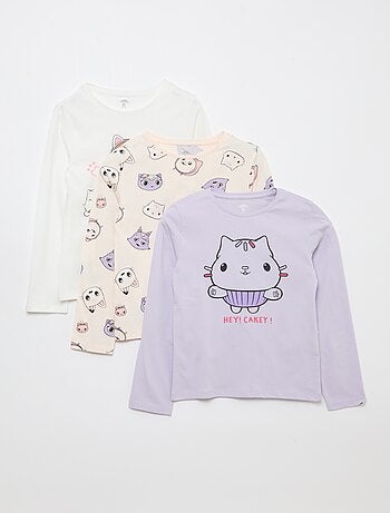 Lote de 3 camisetas 'Gabby y la casa mágica'