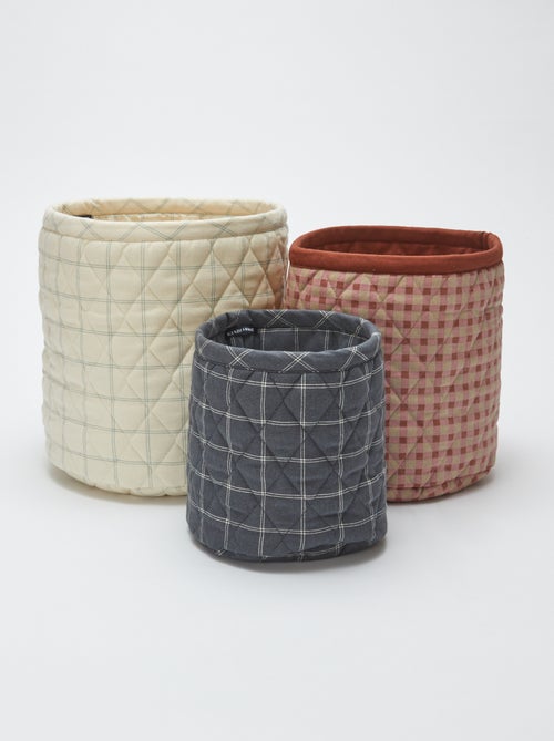 Lote de 3 cestas de tela - Kiabi Home - Kiabi