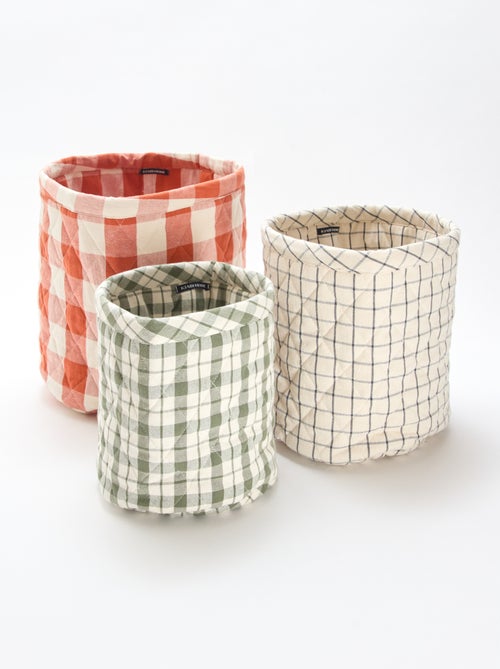 Lote de 3 cestas de tela - Kiabi Home - Kiabi