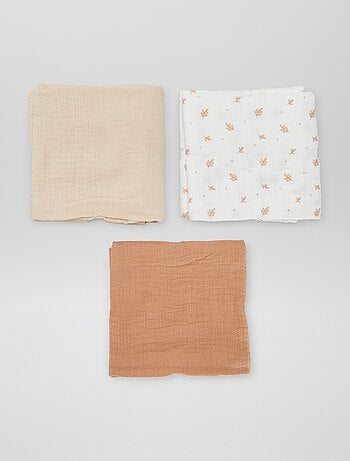 Pack de 3 muselinas de algodón