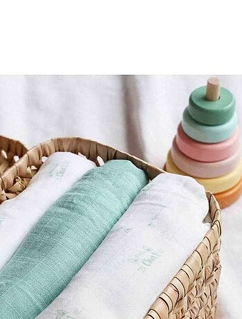 Lote de 3 muselinas para bebé con estampado de gatos