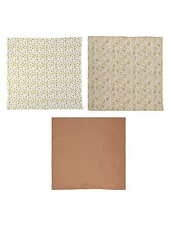 Lote de 3 muselinas para bebé safari