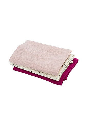 Lote de 3 pañales de muselina para bebé