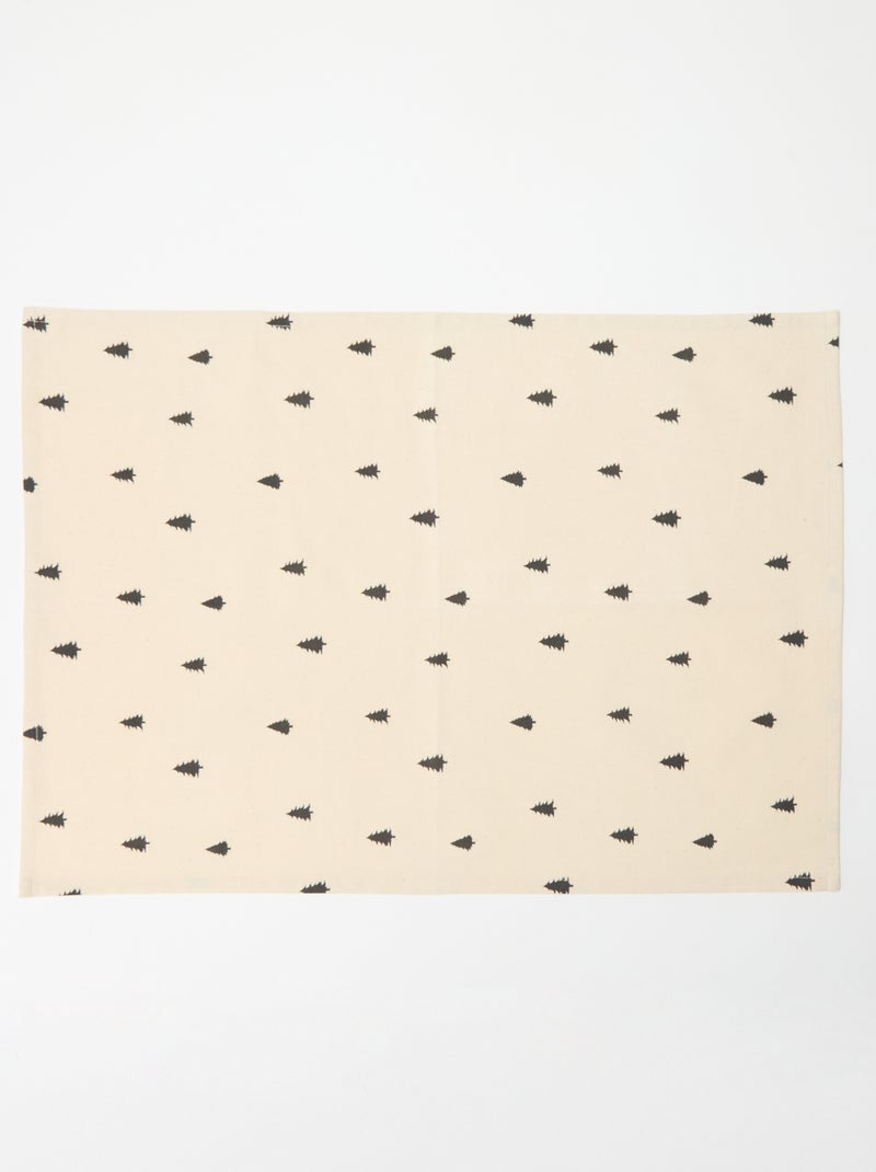 Lote de 3 paños de cocina estampados navideños en algodón 50x70 cm Negro - Kiabi