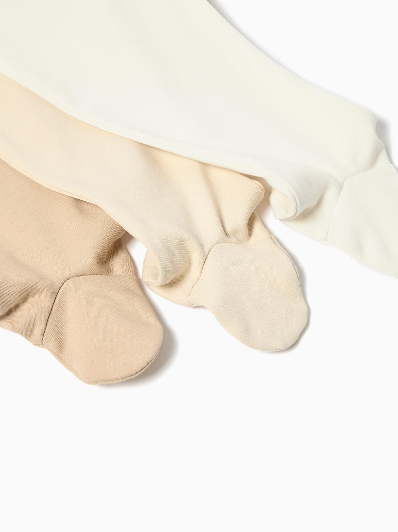 Lote de 3 pantalones con pies para bebé, MO Fashion Gris - Kiabi