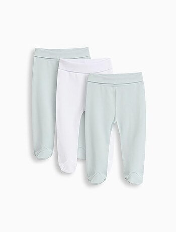 Lote de 3 pantalones con pies para bebé, MO Fashion