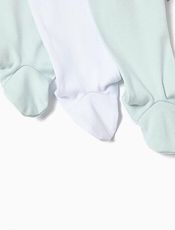 Lote de 3 pantalones con pies para bebé, MO Fashion