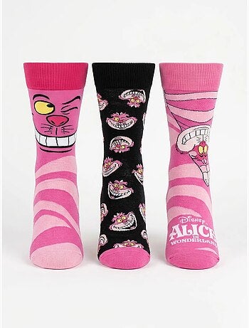 Lote de 3 pares de calcetines alice au pays des merveilles disney