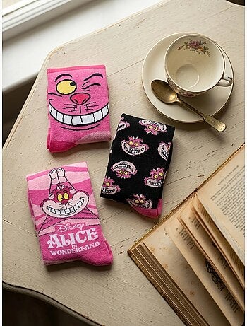 Lote de 3 pares de calcetines alice au pays des merveilles disney