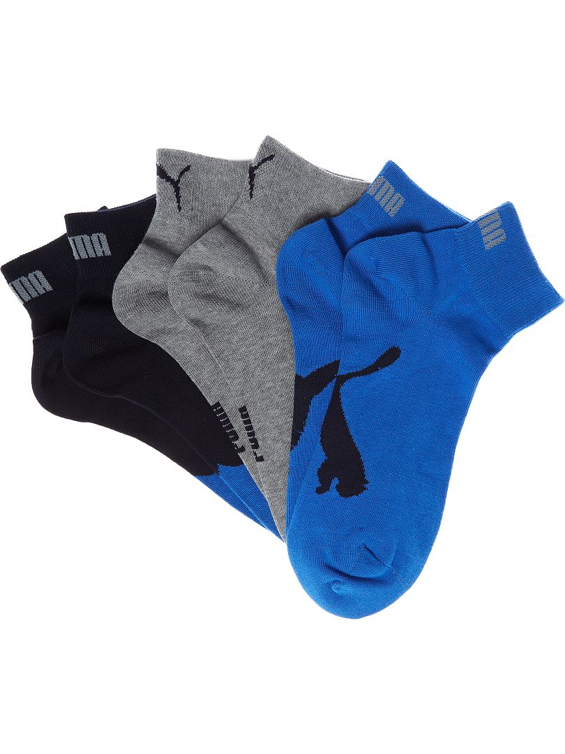Lote de 3 pares de calcetines bajos 'Puma' azul - Kiabi