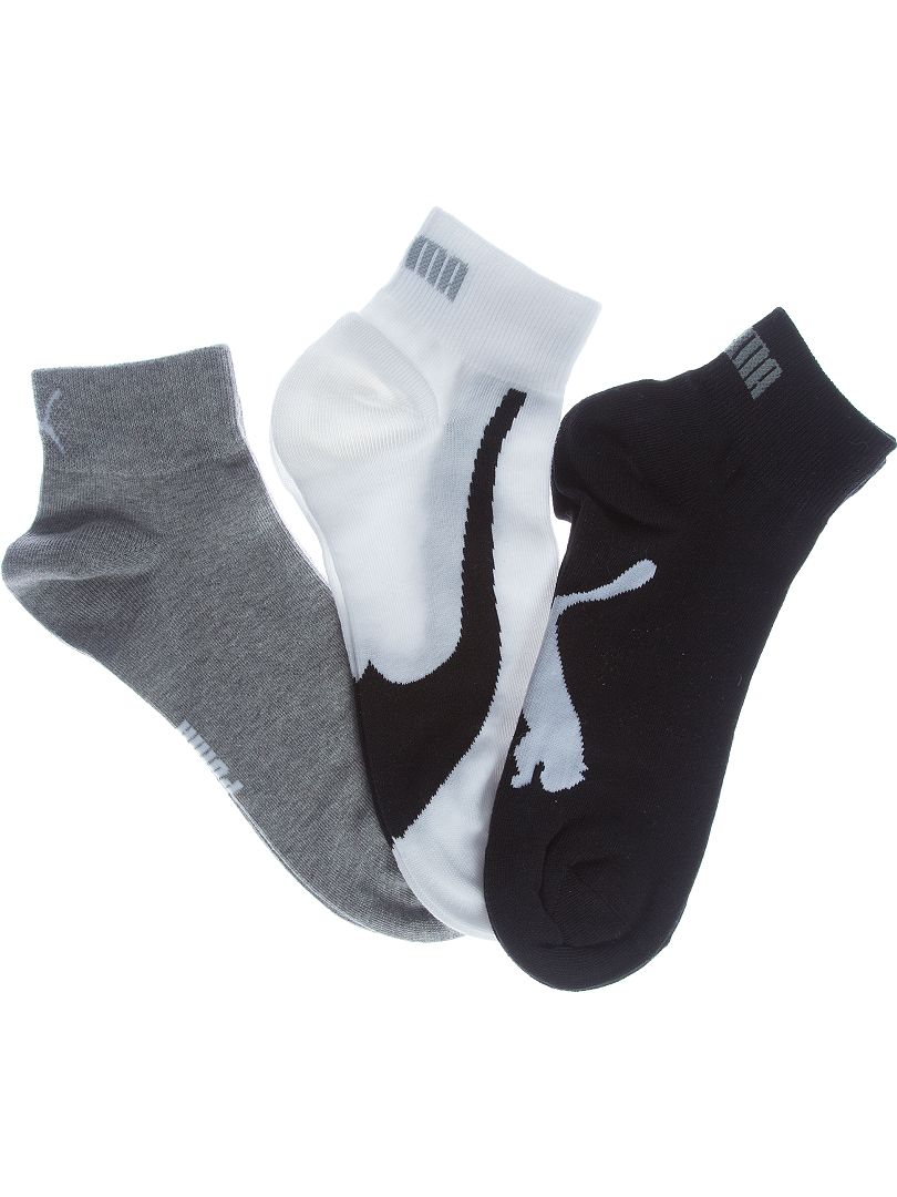 Lote de 3 pares de calcetines bajos 'Puma' blanco/gris/negro - Kiabi