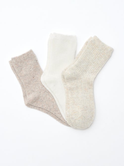 Lote de 3 pares de calcetines de algodón - Kiabi