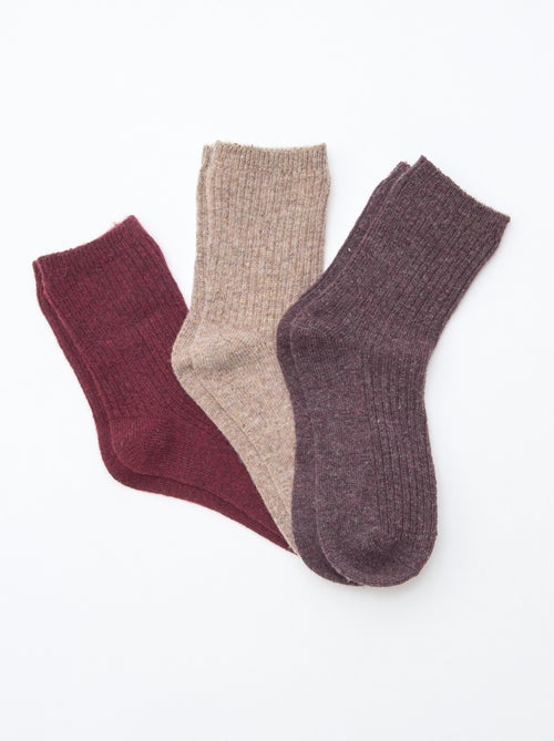Lote de 3 pares de calcetines de algodón - Kiabi