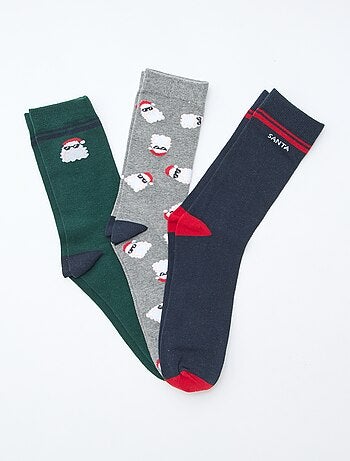 Lote de 3 pares de calcetines de punto de algodón navideños