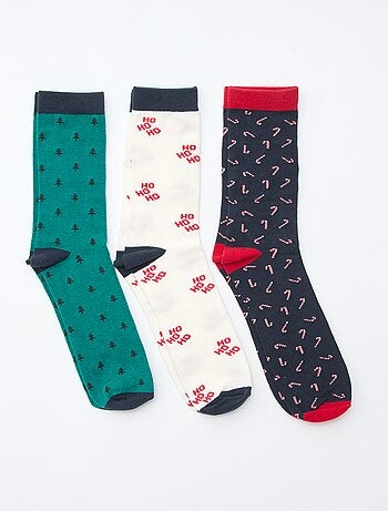 Lote de 3 pares de calcetines de punto de algodón navideños